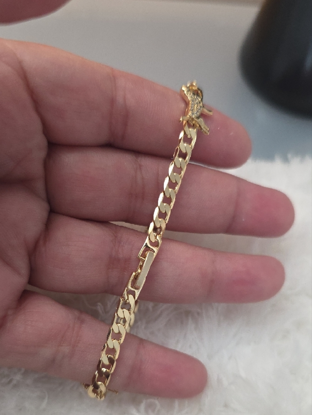 14k Gold Plated Dachshund Charm Chain Bracelet - Women's Jewelry - Picture 2 of 4